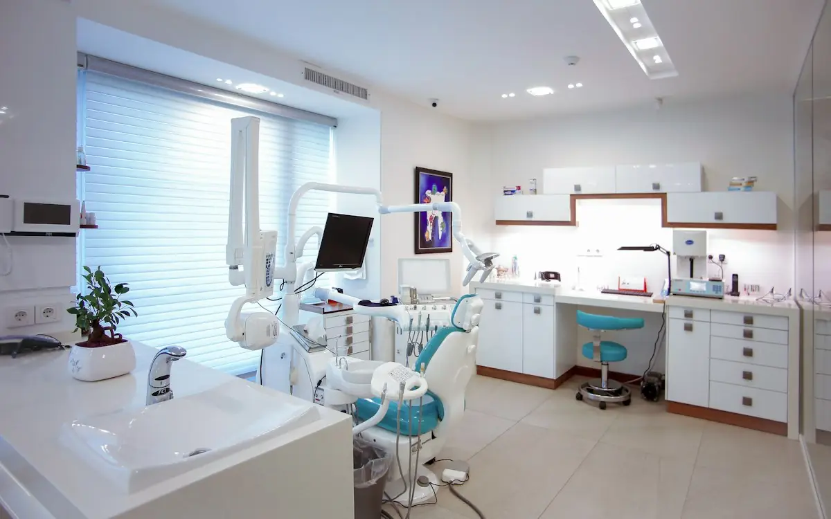 Bright, spotless modern dental treatment room